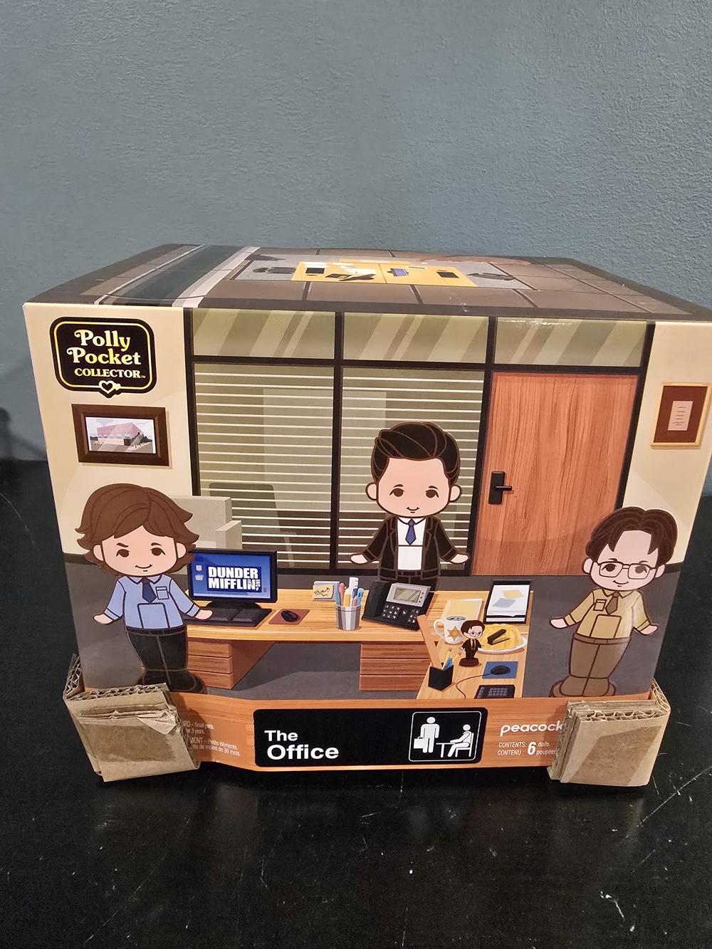 Mattel Polly Pocket Office Playset - Brown, Blue, Tan